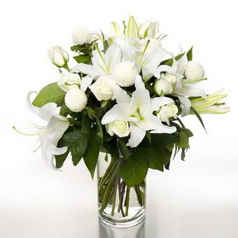  Hatay çiçek siparişi vermek  1 dal cazablanca 7 adet beyaz gül vazosu