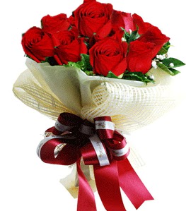 9 adet kırmızı gülden buket tanzimi  Hatay çiçek siparişi vermek 