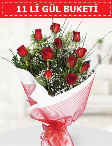 11 adet kırmızı gül buketi Aşk budur  Hatay çiçek siparişi vermek 