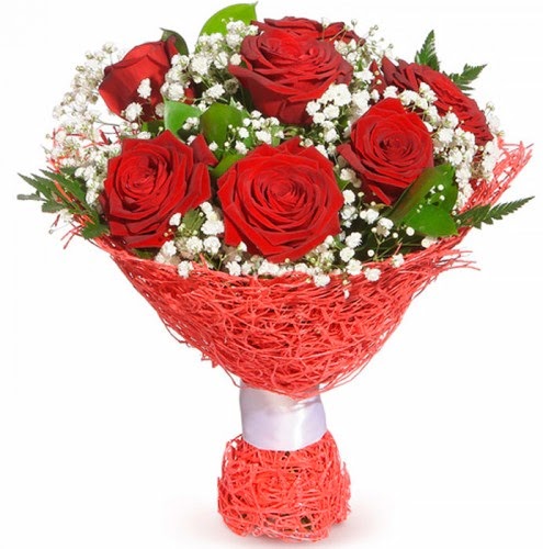 7 adet kırmızı gül buketi  Hatay kaliteli taze ve ucuz çiçekler 