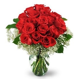 25 adet kırmızı gül cam vazoda  Hatay 14 şubat sevgililer günü çiçek 