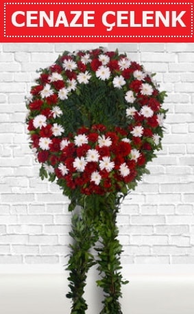 Kırmızı Beyaz Çelenk Cenaze çiçeği  Hatay internetten çiçek siparişi 